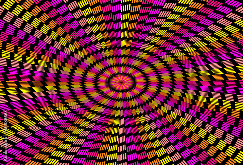 Illustration, Graphic color pastel circle line pattern background.