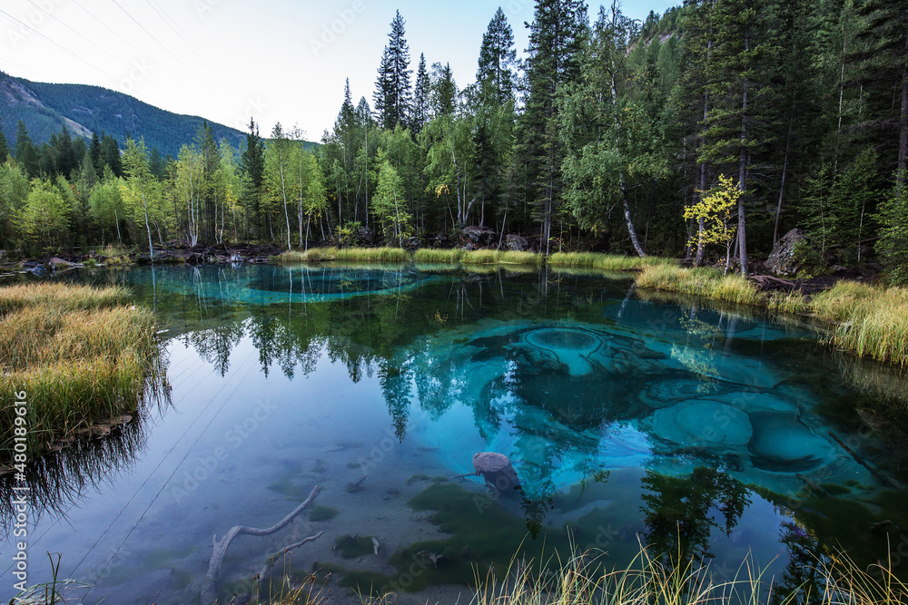 Geyser Lake - a landmark of the Altai Mountains