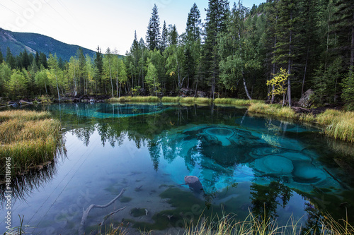 Geyser Lake - a landmark of the Altai Mountains