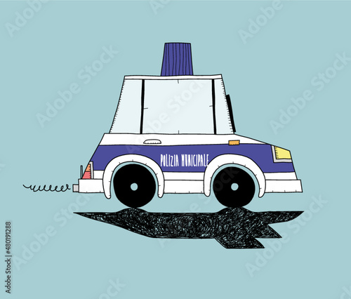 Polizia municipale macchina dei vigili
