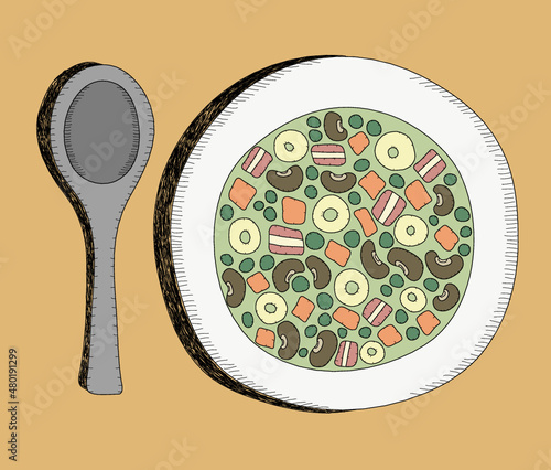 Minestrone di verdure con tocchi grossi