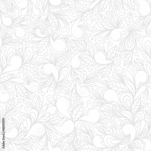 GREY AND WHITE ABSTRACT FLORAL VECTOR BACKGROUND