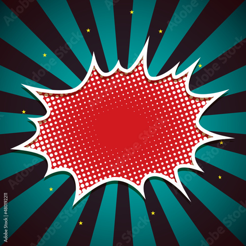 Retro Vintage Style Comic Speech Sunburst Background
