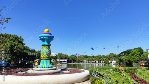 landmark in theme park ang blue sky