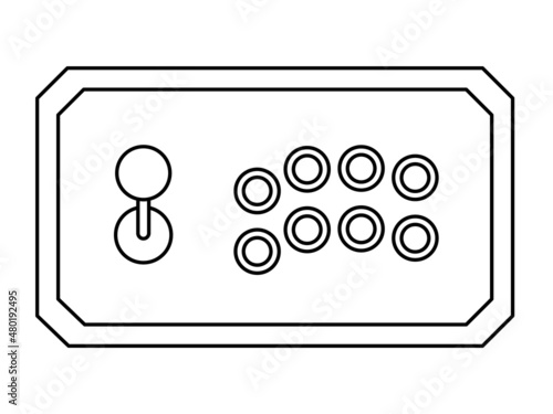 アーケードコントローラー イラスト 線画 アイコン