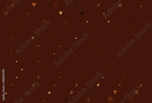 Light Orange vector template with poker symbols.