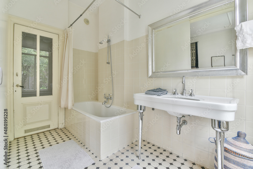 Interior of light spacious bathroom Interior of light spacious bathroom