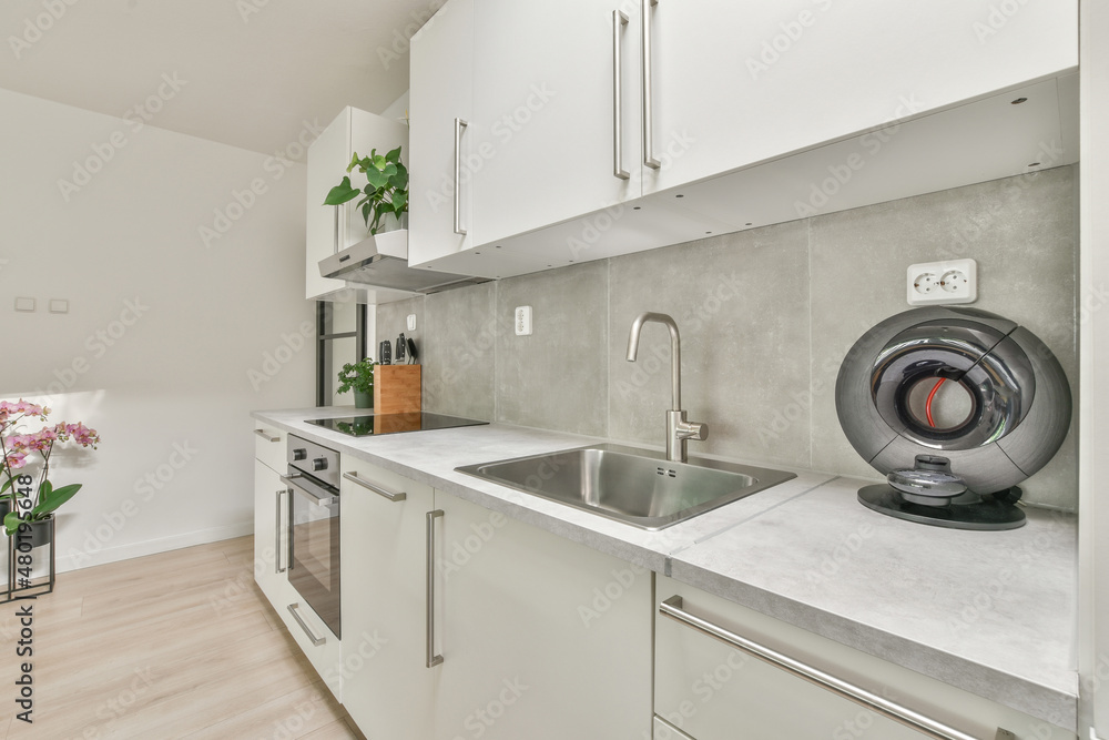 Modern kitchen counter with appliances Modern kitchen counter with appliances