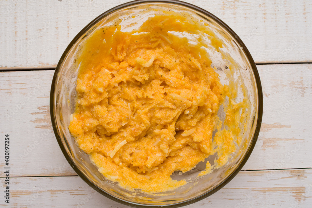 Raw batter for pumpkin chaffle