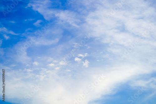Clearly beautiful blue sky with unique cloud. © Surachetsh