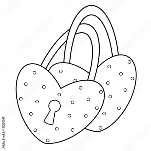 valentine coloring book - heart shaped locks