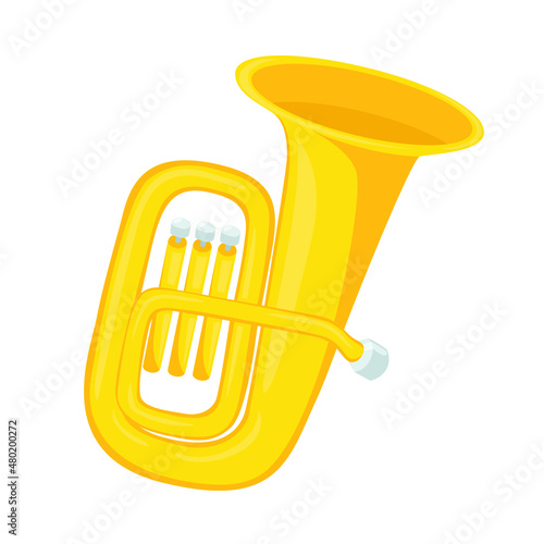 Tuba Sign Emoji Icon Illustration. Music Instrument Vector Symbol Emoticon Design Clip Art Sign Comic Style.