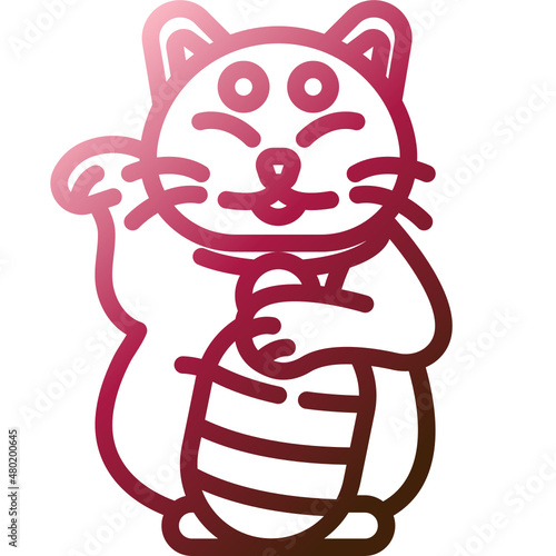 maneki neko gradient icon