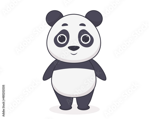 Fototapeta Naklejka Na Ścianę i Meble -  Cute panda vector illustration. Animals in cartoon style. Funny bear. Isolated on white background.
