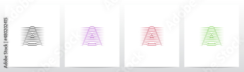 Contour Lines On Letter Logo Design A