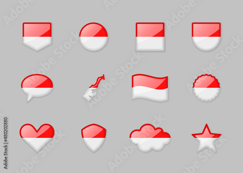 Free Download Monaco - set of shiny flags of different shapes. - GFXLoad