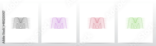 Contour Lines On Letter Logo Design M