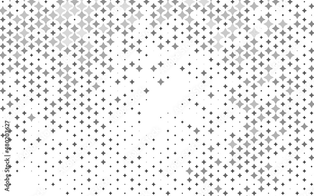 Light Silver, Gray vector cover with small and big stars.