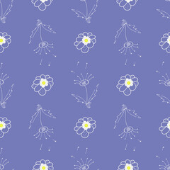 Acrylglasbilder Very-Peri-Muster Pusteblumen Muster Lila Hintergrund  © Ziliya