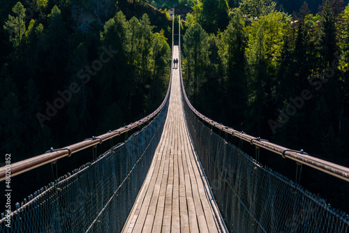 Fototapeta Naklejka Na Ścianę i Meble -  Hängebrücke in Ernen im Wallis, Schweiz