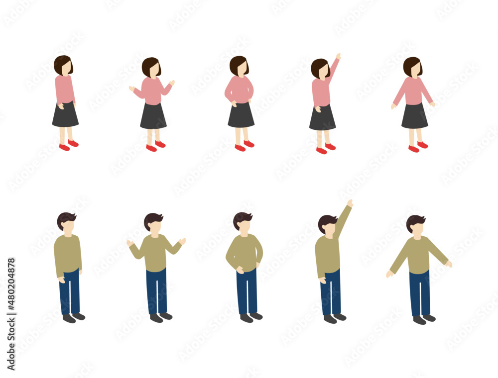 アイソメトリック　男女セット