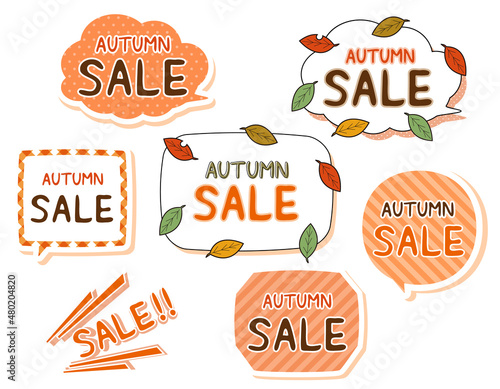 オータムセール　ベクターイラスト　見出し