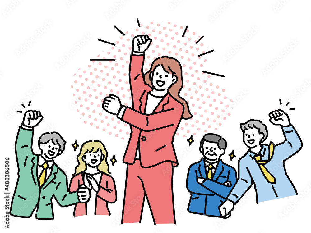 拳を上げる女性のイラスト(合格、内定、就活、卒業、昇進、おめでとう、お祝い、応援、ガッツポーズ、ステップアップ) Passing, job hunting, achievements, promotion, congratulations, congratulations, happy, guts pose, step-up 拳を上げる女性のイラスト(合格、内定、就活、卒業、昇進、おめでとう、お祝い、応援、ガッツポーズ、ステップアップ) Passing, job hunting, achievements, promotion, congratulations, congratulations, happy, guts pose, step-up