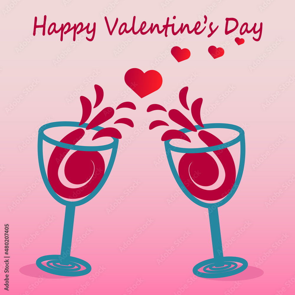 Web, Two glasses of red wine create a great mood for Valentine's Day. Web, Two glasses of red wine create a great mood for Valentine's Day.