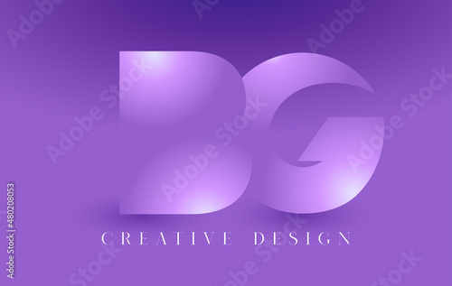 BG Logo Letter Design Concept with Abstract Minimalist Letters in a Trendy Style