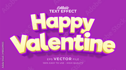 Editable text style effect - valentine text in style theme