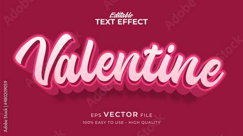 Editable text style effect - valentine text in style theme