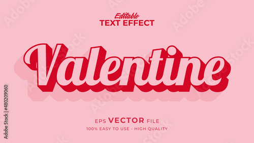 Editable text style effect - valentine text in style theme photo