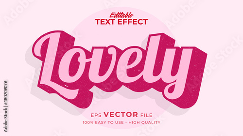 Editable text style effect - valentine text in style theme