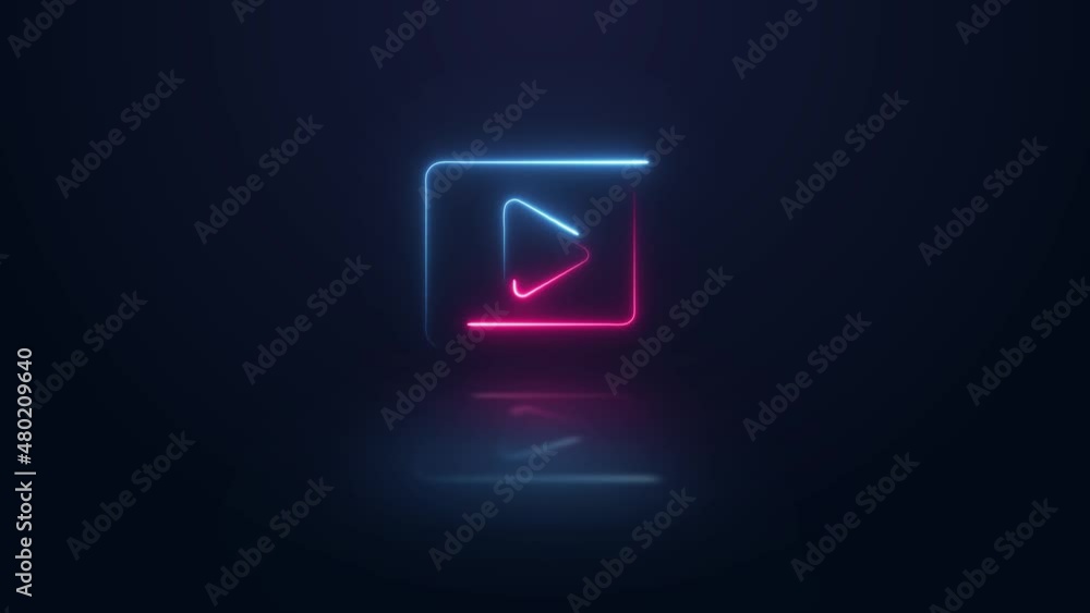play Animated neon sign. neon effect.4K Video motion Animation. play Animated neon sign. neon effect.4K Video motion Animation.