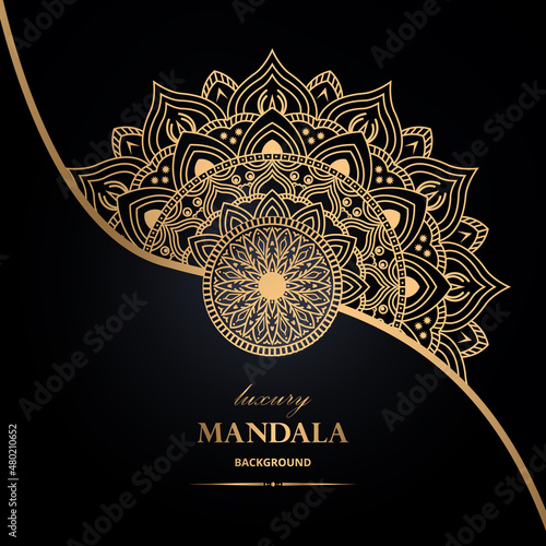 Luxury mandala background with gold luxury pattern traditional arabic mandala concept for islamic banner vector