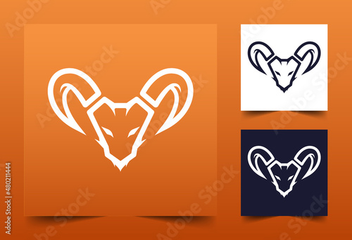 goat logo template photo