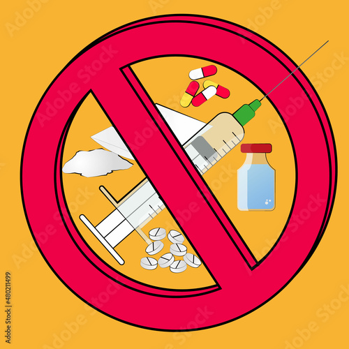 say no to drug illustration, warning