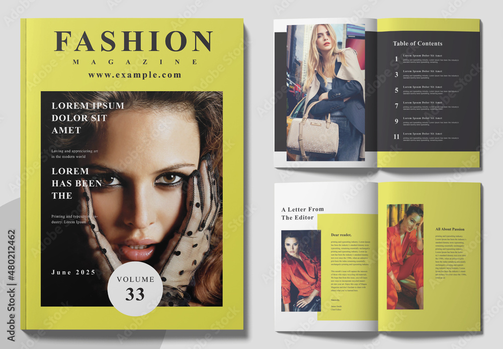 Fashion Magazine Layout Stock Template