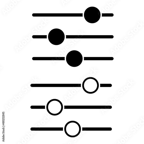 Adjustment filter control button icon vector. Equalizer settings control icon. Filter settings.