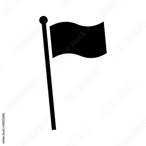 Flag icon vector. Flat icon with black flag for banner design. Flat black web banner.