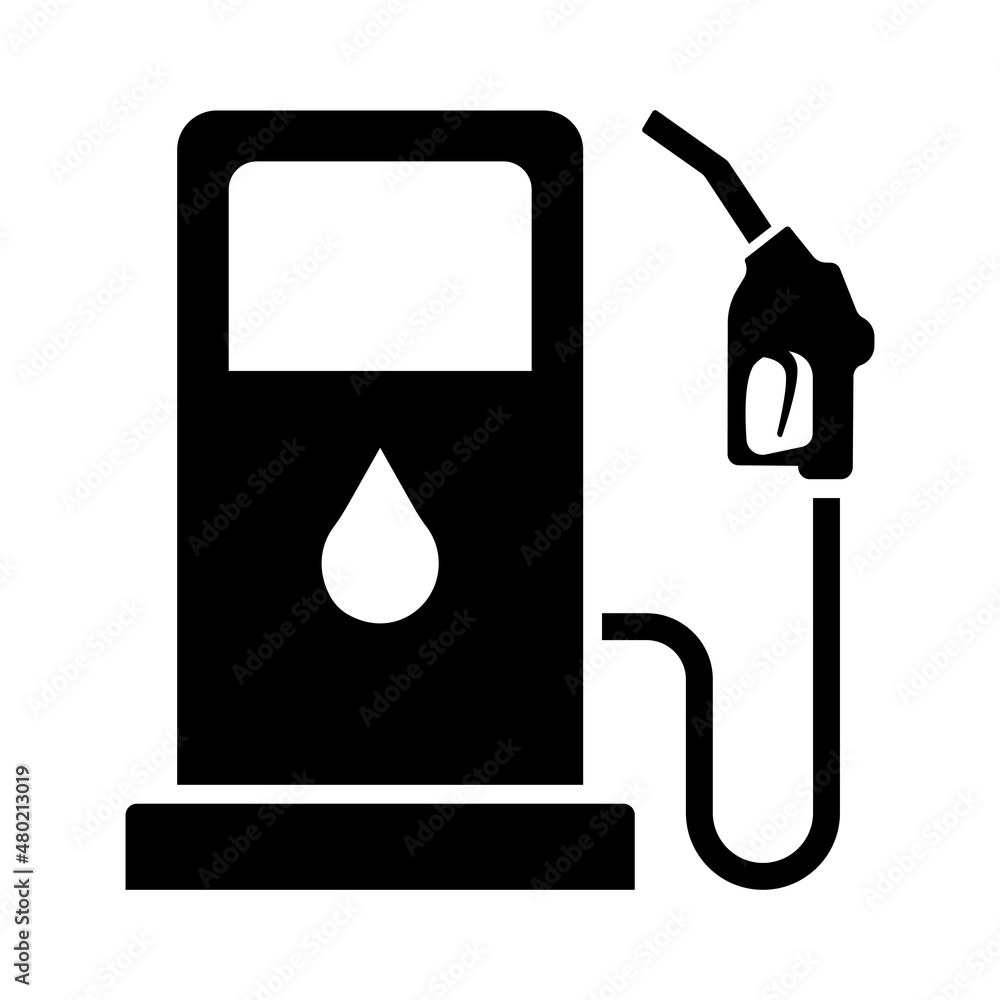 Gas pump station icon vector. Pump petrol symbol. Gasoline station icon. - obrazy, fototapety, plakaty 