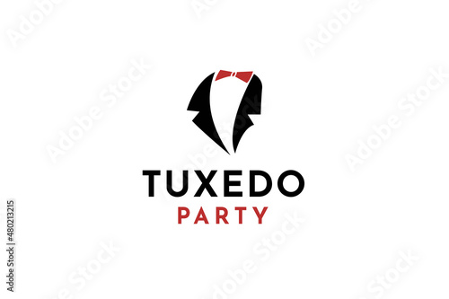 Tuxedo logo design vector illustration.
