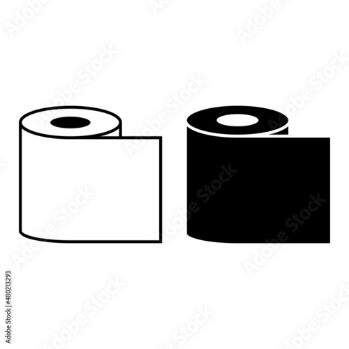 Toilet paper roll icon vector. Paper roll. Sanitary napkins icon. Vector logo illustration.