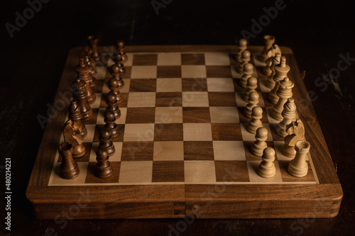 Wooden Chess Board and Pieces