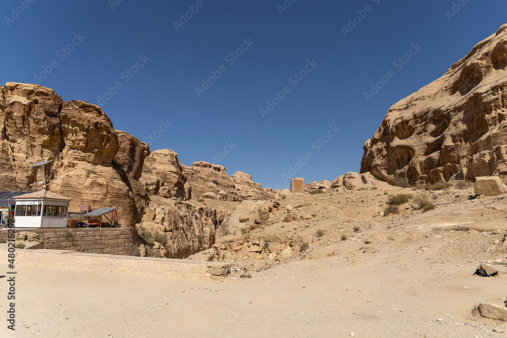 trip among  the rocks in Petra Jordan at day time