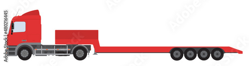 Color image of a freight road train. Vector illustration.