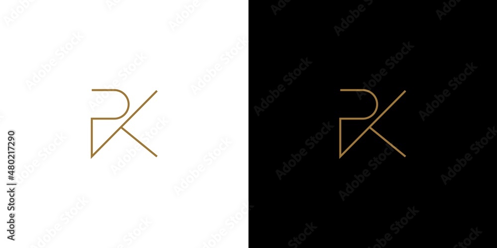 Modern and luxury letter PK initials logo design - obrazy, fototapety, plakaty 