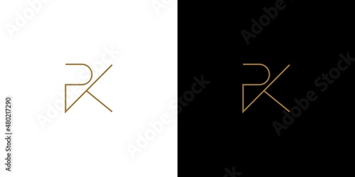 Modern and luxury letter PK initials logo design