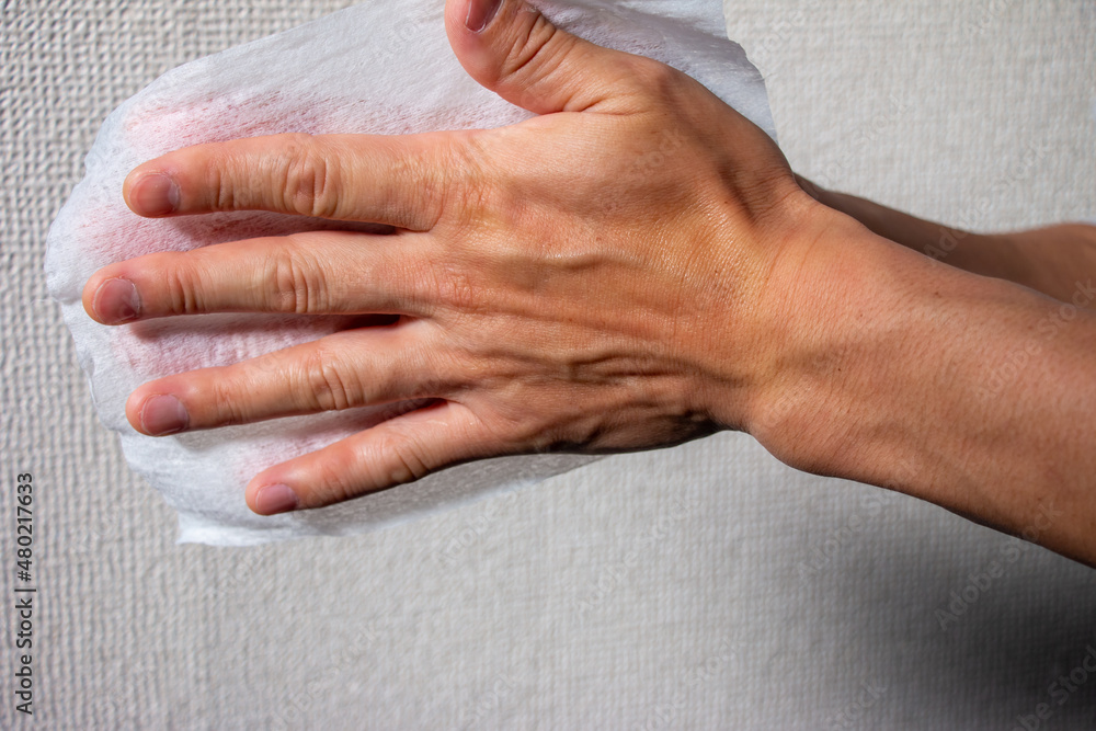 Fototapeta premium ウェットティッシュ アルコール除菌3