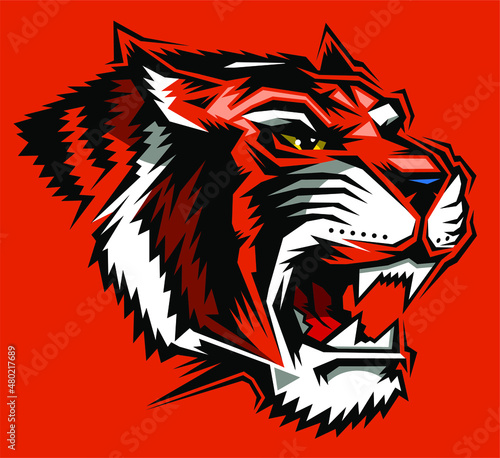 angry tiger mascot for team sports, school, college or league